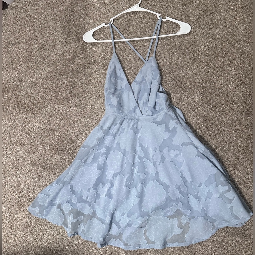 Lulu’s brand steel blue skater dress